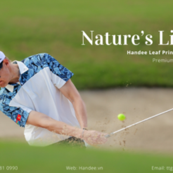 Nature's Link's: Áo Polo Golf Handee In Họa Tiết Lá Cây Mới